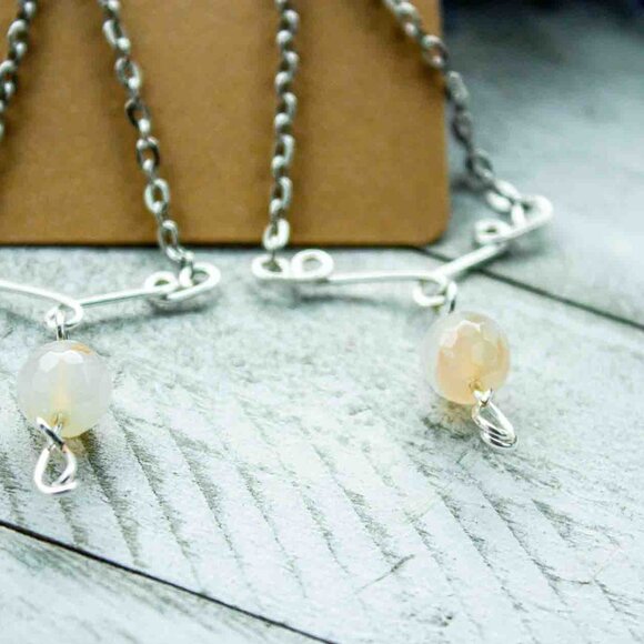 Triangle Chain Dangle Earrings with Stainless Steel Chain - Picture 10 of 13